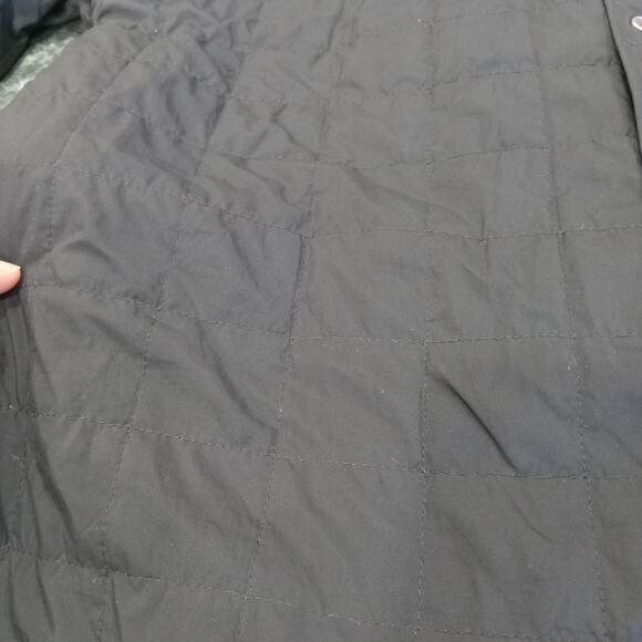 Eddie Bauer EB502 Shirt Jac Snap Button Quilted Shacket Black Men’s Large LOGO - Picture 13 of 16